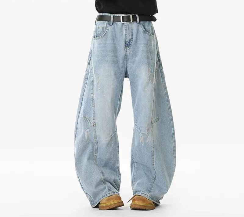 Patchwork Casual Wide-Leg Trousers