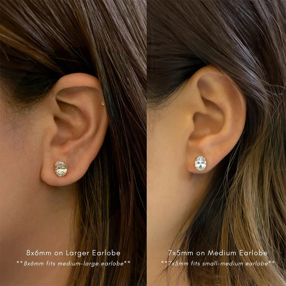 1-4Ct Oval Cut Moissanite Stud Earring for Women Men D Color Sparkling Diamond 925 Sterling Silver Ear Studs Party Jewelry Gifts