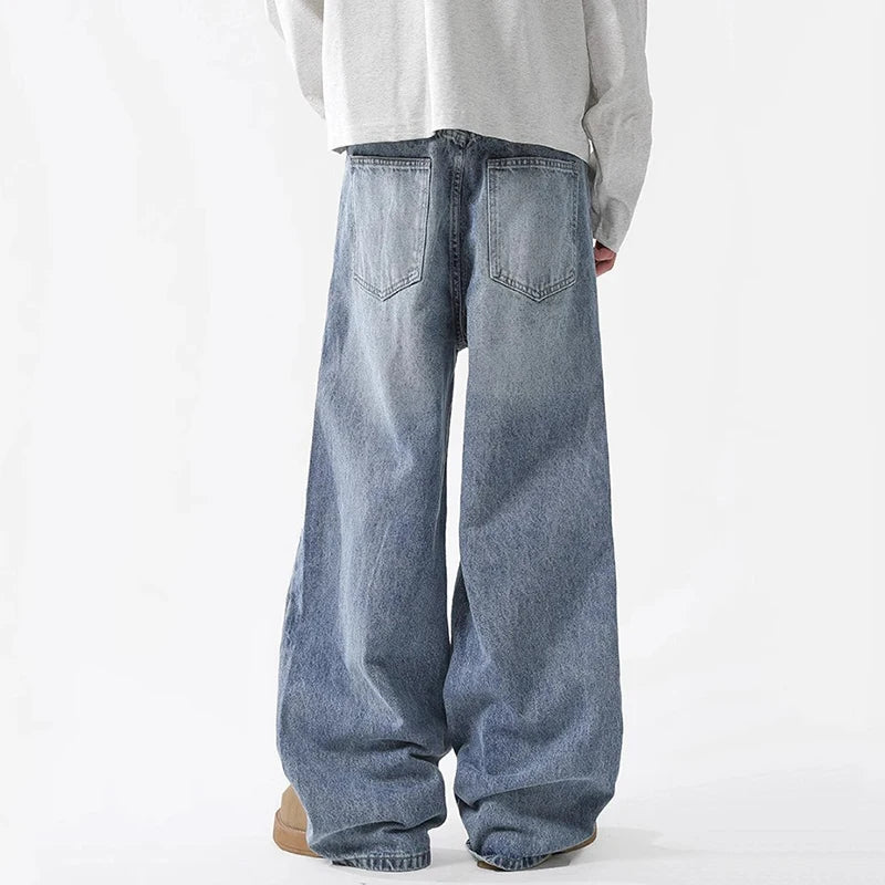 Patchwork Jeans Loose Straight Leg Denim Pants