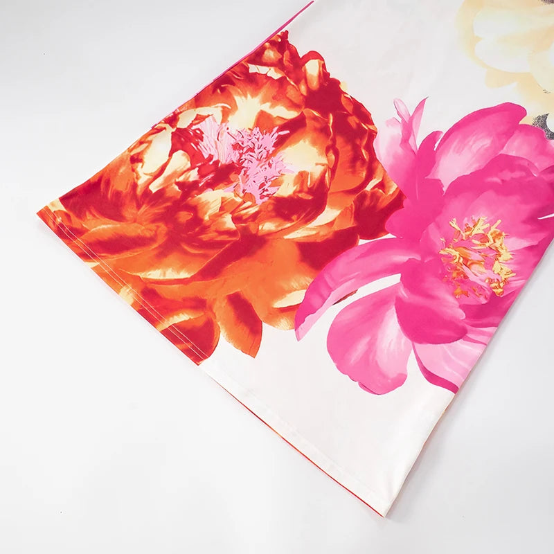 Floral Printed Strapless Backless Dress