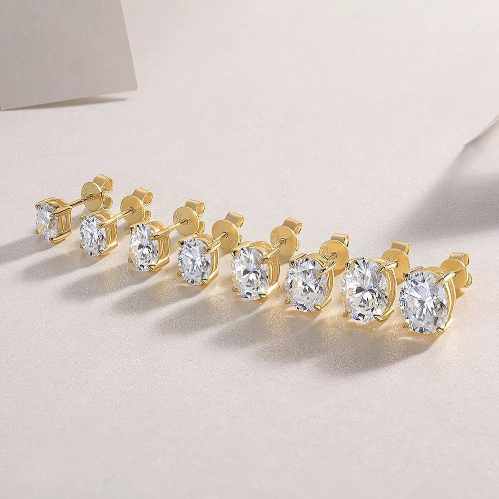 1-4Ct Oval Cut Moissanite Stud Earring for Women Men D Color Sparkling Diamond 925 Sterling Silver Ear Studs Party Jewelry Gifts