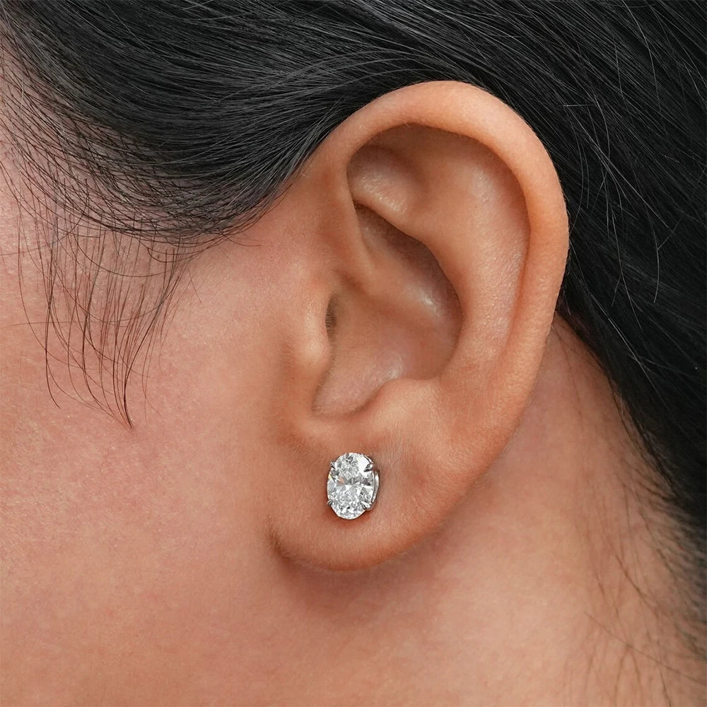 1-4Ct Oval Cut Moissanite Stud Earring for Women Men D Color Sparkling Diamond 925 Sterling Silver Ear Studs Party Jewelry Gifts