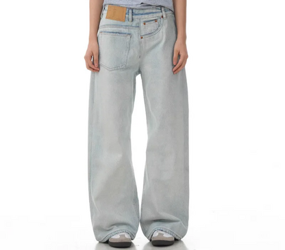 Niche Design Men'S Jeans Reverse Solid Color Cleanfit Straight Trousers Wide Leg Loose Male Denim Pants American 9W2843