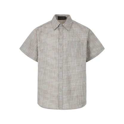 Niche Design Men'S Shirts Turn-Down Collar Short Sleeved Contrast Color Pocket Casual Single Breated Male Tops Chic 9W3223