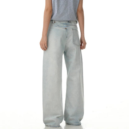 Niche Design Men'S Jeans Reverse Solid Color Cleanfit Straight Trousers Wide Leg Loose Male Denim Pants American 9W2843