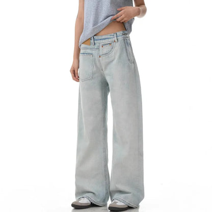 Niche Design Men'S Jeans Reverse Solid Color Cleanfit Straight Trousers Wide Leg Loose Male Denim Pants American 9W2843