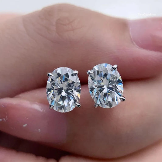1-4Ct Oval Cut Moissanite Stud Earring for Women Men D Color Sparkling Diamond 925 Sterling Silver Ear Studs Party Jewelry Gifts